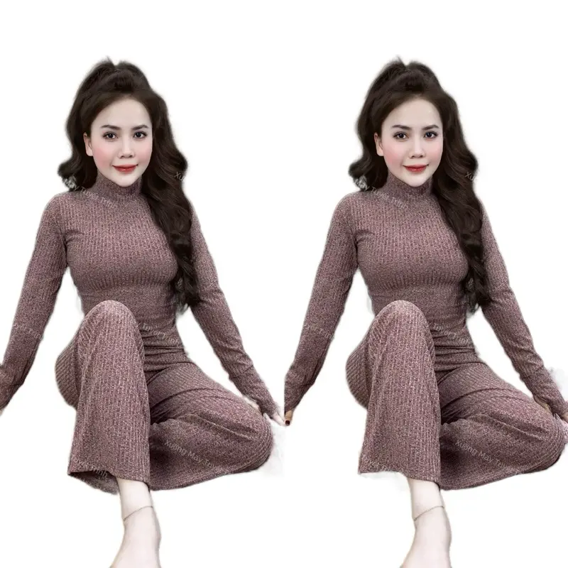 Set Bộ CỔ LỌ TAY DÀI -QUẦN SUÔNG, Chất liệu vải tiêu dày dặn , Đồ Bộ Nữ Top Women, Size từ 35-78kg 6