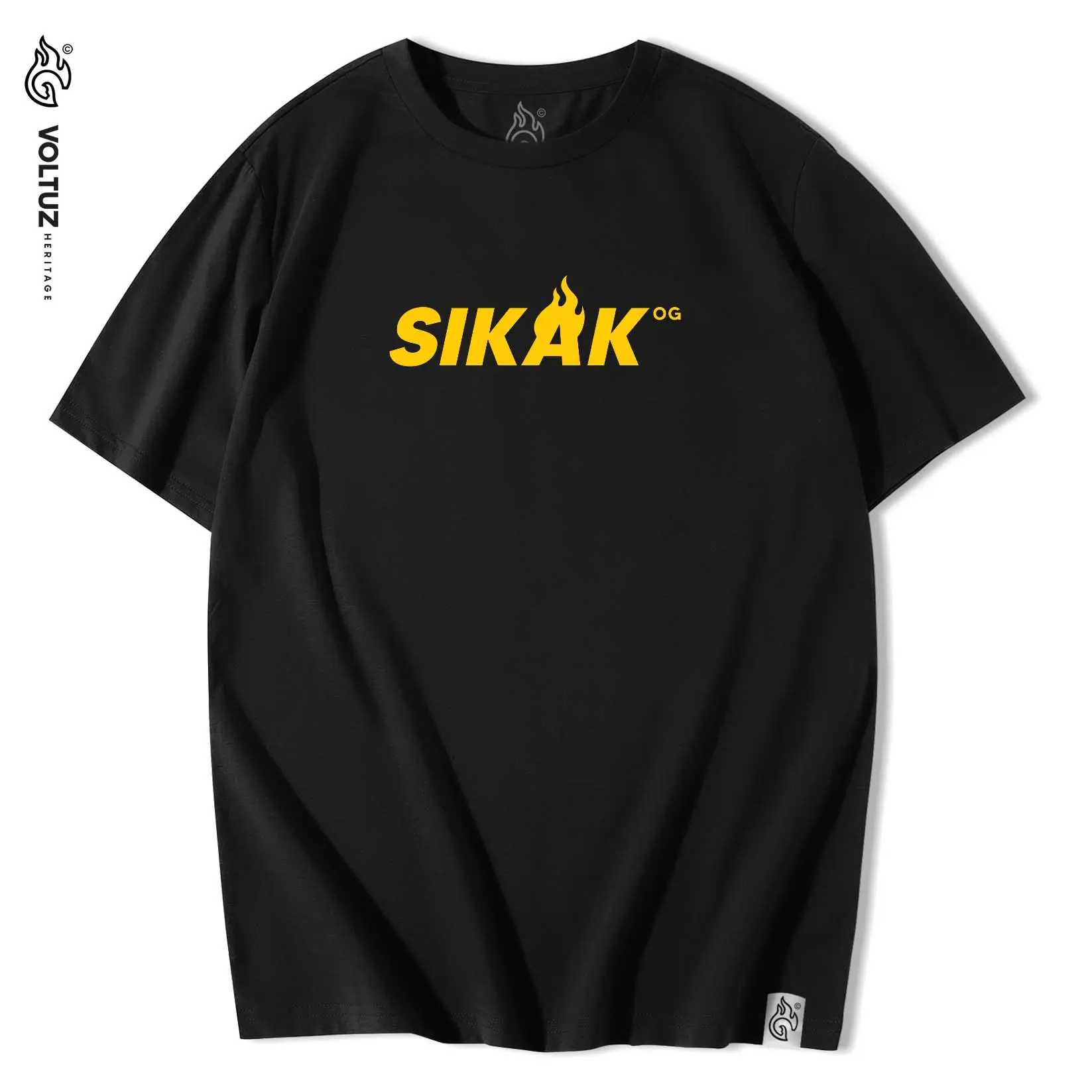 Kaos Sikak.OG Original Voltuz Hitam combed sablon pria  distro Baju Cowok T-shirt Keren Atasan  Katun  Nyaman Digital Tulisan Dewasa Oblong Kata