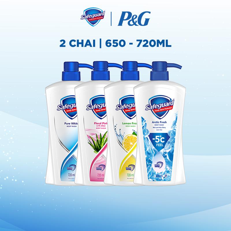 FS BAU Combo 2 Sữa Tắm SAFEGUARD Nhiều Mùi Hương 650 - 720ml