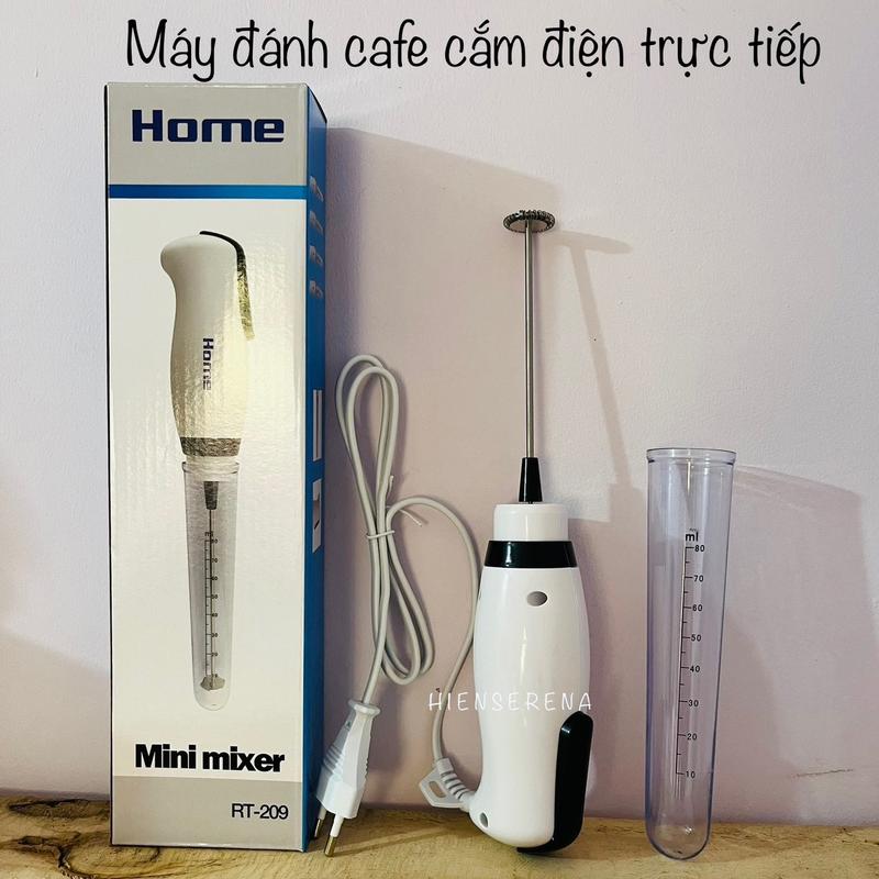 Máy DÙNG CHO QUÁN tạo bọt cafe cắm điện trực tiếp cầm tay điện 220v, công suất 25w. Thân máy làm từ nhựa ABS, que khuấy làm từ inox 304 Máy Đánh Bọt Máy Tạo Bọt Đánh Trứng Máy Đánh Trứng may tao