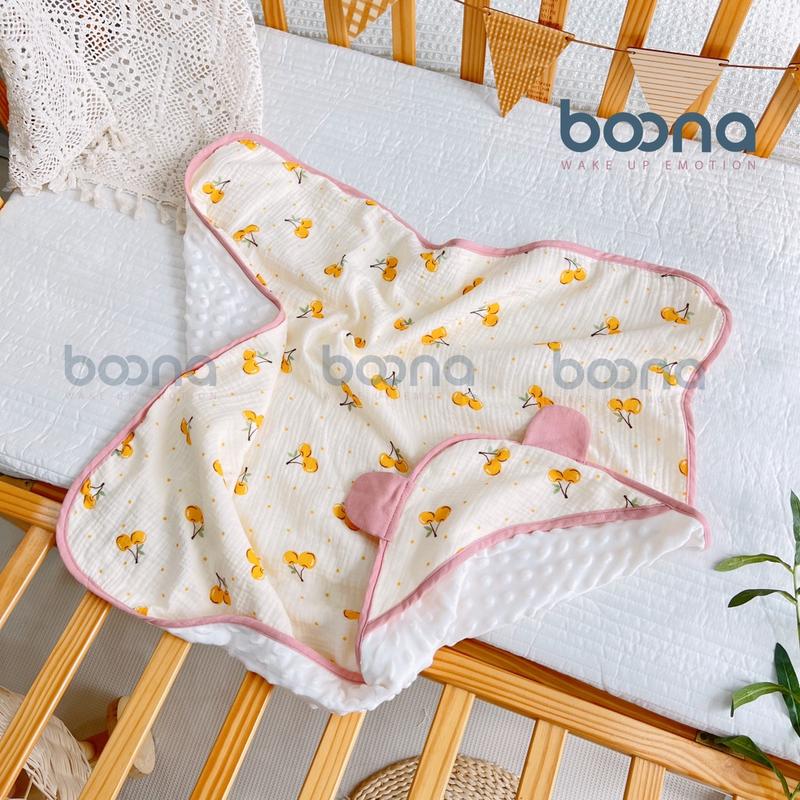 Product Introduction of Chăn ủ hạt đậu BOONA - Chăn ủ xô Muslin kết hợp vải nhung bi hạt đậu cao cấp, mềm mại cho bé sơ sinh 8