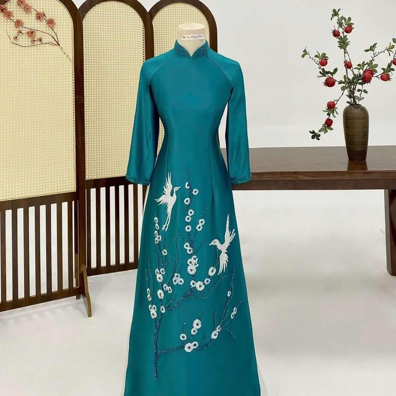 Áo dài truyền thống -áo dài ruby ,đính kết thủ công -sang trọng -cao cấp Nữ 0