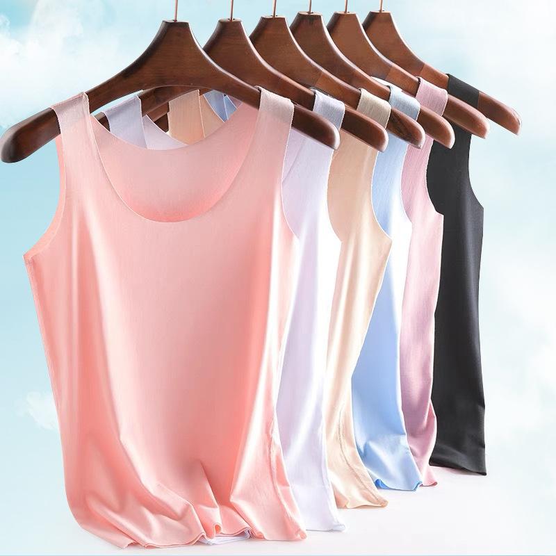 Áo Vest Lụa Lạnh Không Đường May, Đồ Lót Nữ Mùa Hè, Phong Cách Hàn Quốc, Dây Mỏng, Thích Hợp Cho Học Sinh Nữ 0