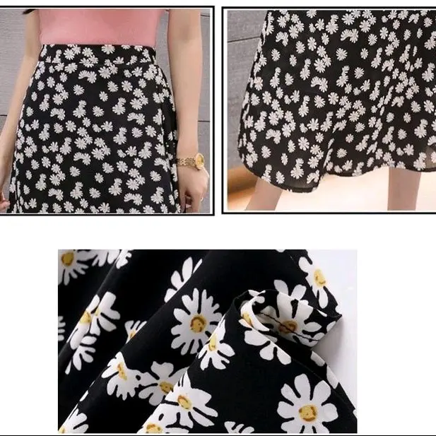 Rok Korean Style Rok Midi Terbaru Bunga 2