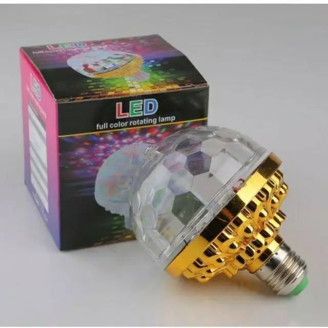 Đèn led xoay 7 màu vũ trường nháy chớp theo nhạc bay phòng sân khấu hiệu ứng 360 độ kèm đui cắm E27 1