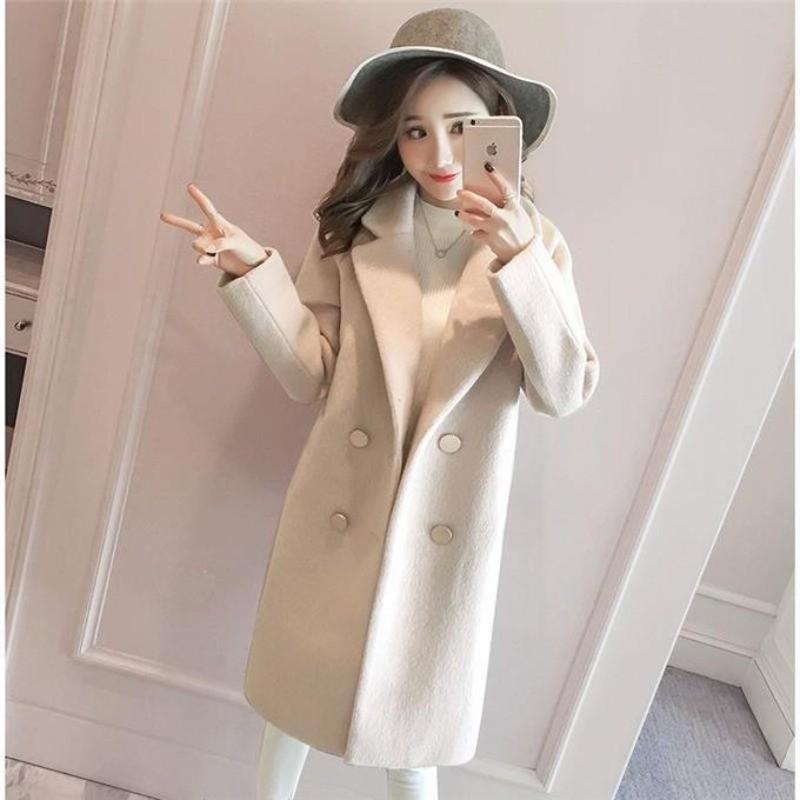 Product Introduction of Plus Size Thicken Cotton Woolen Jacket Women's Mid-Length Autumn Winter Korean Version Loose Woolen Coat 12