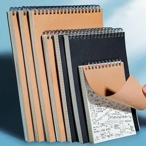 Daily Inspire Watercolor Cover Kraft & Black 310 gsm A6 A5 B5 / Sketchbook Watercolor Paper 250 gsm / Buku Sketsa Spiral Atas / Buku Gambar Cat Air / Watercolor Paper Art Stationery