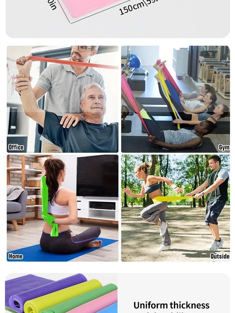 Product Introduction of 1 Pc TPE Yoga Tension Sheet Elastic Band Fitness Exercise Resistance Band Pilates Resistance Band for Home Gym Fitness Training 7