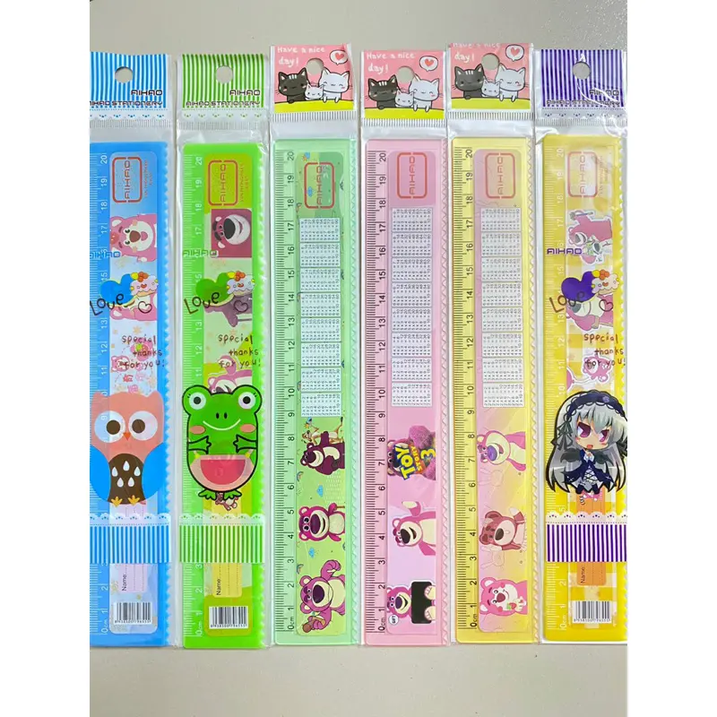 SỈ _ [20CM] LON 100 Cây Thước Nhựa / Thước Kẻ Nhựa / Thước Kẻ Học Sinh Nhiều Hình Dễ Thương Aihao Dài 20CM (Màu Ngẫu Nhiên) 4