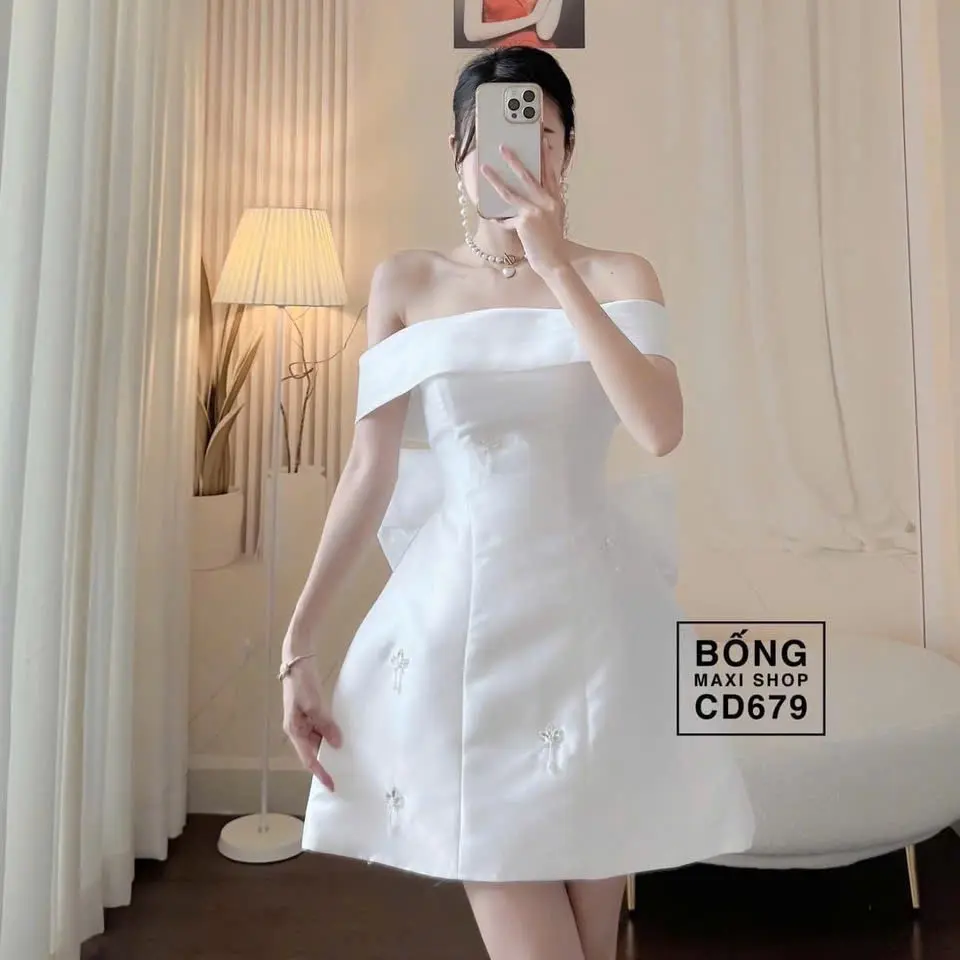 ĐẦM TAPTA ĐI TIỆC XOÈ ĐÍNH PHỤ KIỆN NƠ LƯNG XINH SANG Women Nữ Dress.
