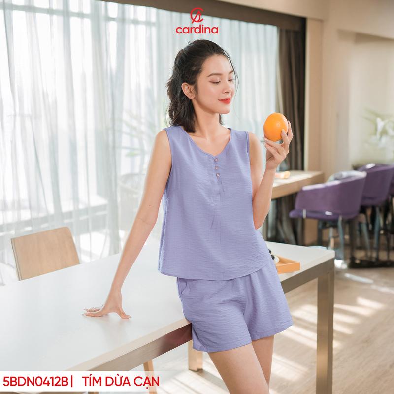 Product Introduction of Đồ Bộ Nữ CARDINA Chất Đũi BamBoo Xước Cao Cấp Áo Sát Nách Cổ V Quần Đùi Siêu Mát Y25 5BDN04 30
