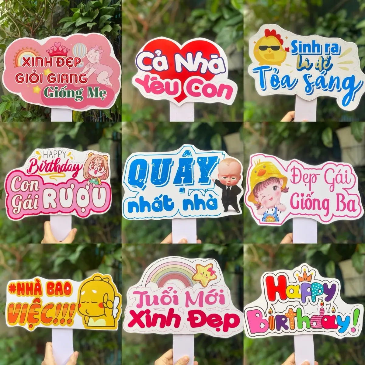 Hashtag sinh nhật tiệc tùng lễ hội hàng có sẵn nhiều mẫu đa dạng