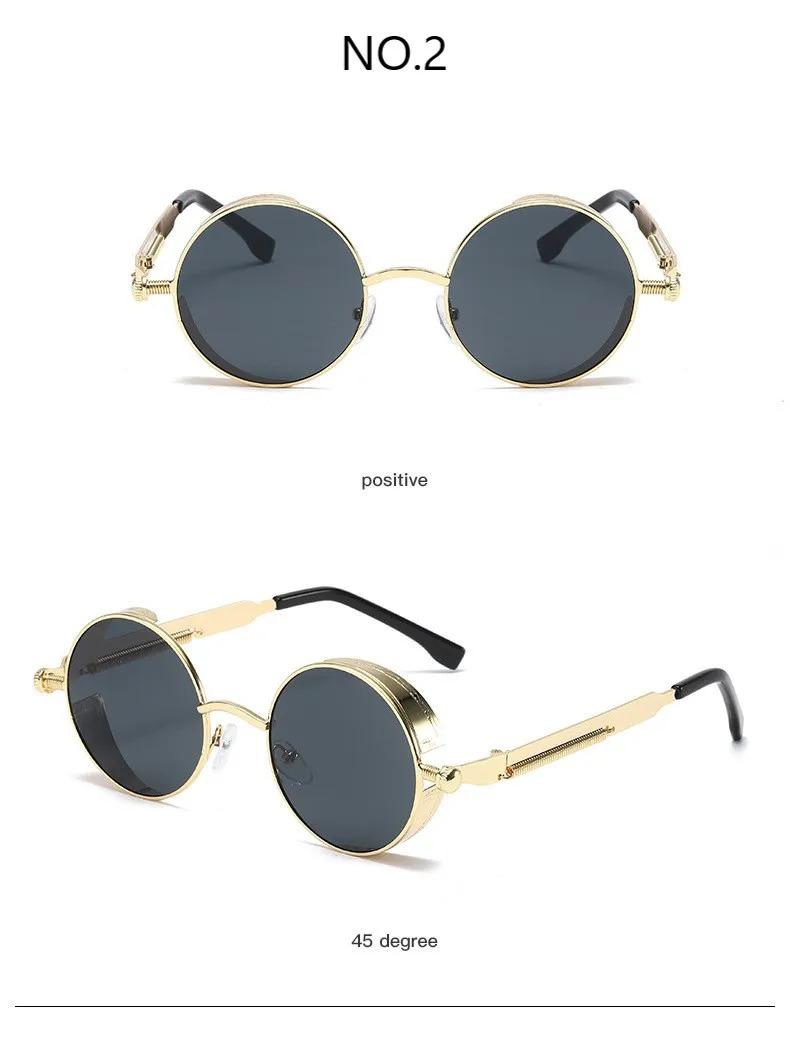 Product Introduction of Metal Steampunk Sunglasses Men Women Fashion Round Glasses Brand Designer Vintage Sun Glasses High Quality Sun Oculos 2021 23