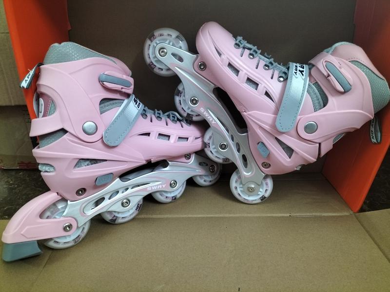 Tặng bảo vệ Giày trượt patin trẻ em SWAY bánh sáng patin cho bé trai gái màu hồng xanh đen batanh giá rẻ có đèn led.