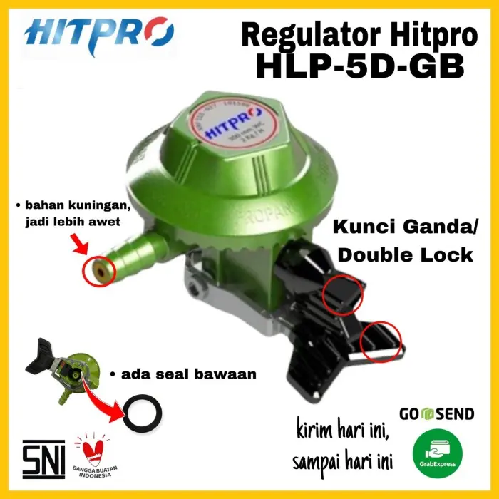 NEWW!!! Regulator Gas HITPRO Low Pressure / Regulator Double Lock - 5C-GB 6