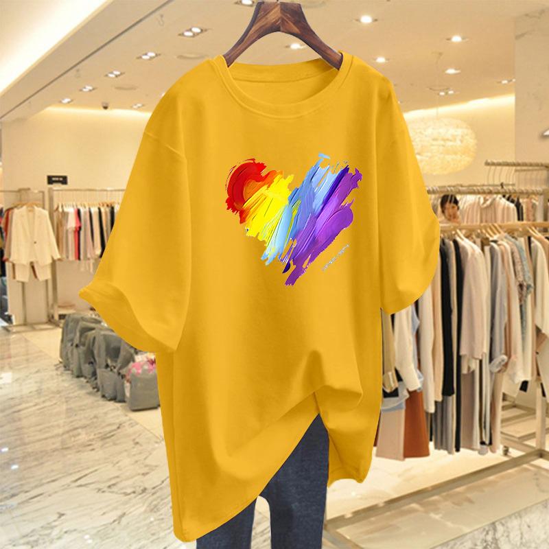 Product Introduction of Áo Thun Cotton ngắn Tay Cỡ Lớn Màu Xanh Lá Huỳnh Quang, Dành Cho Nữ, Dáng Rộng Vừa Vặn, Dài Trung Bình Che Hông, Áo Ngoại Cỡ, Thích Hợp Cho Mùa Hè Mới 2025 8