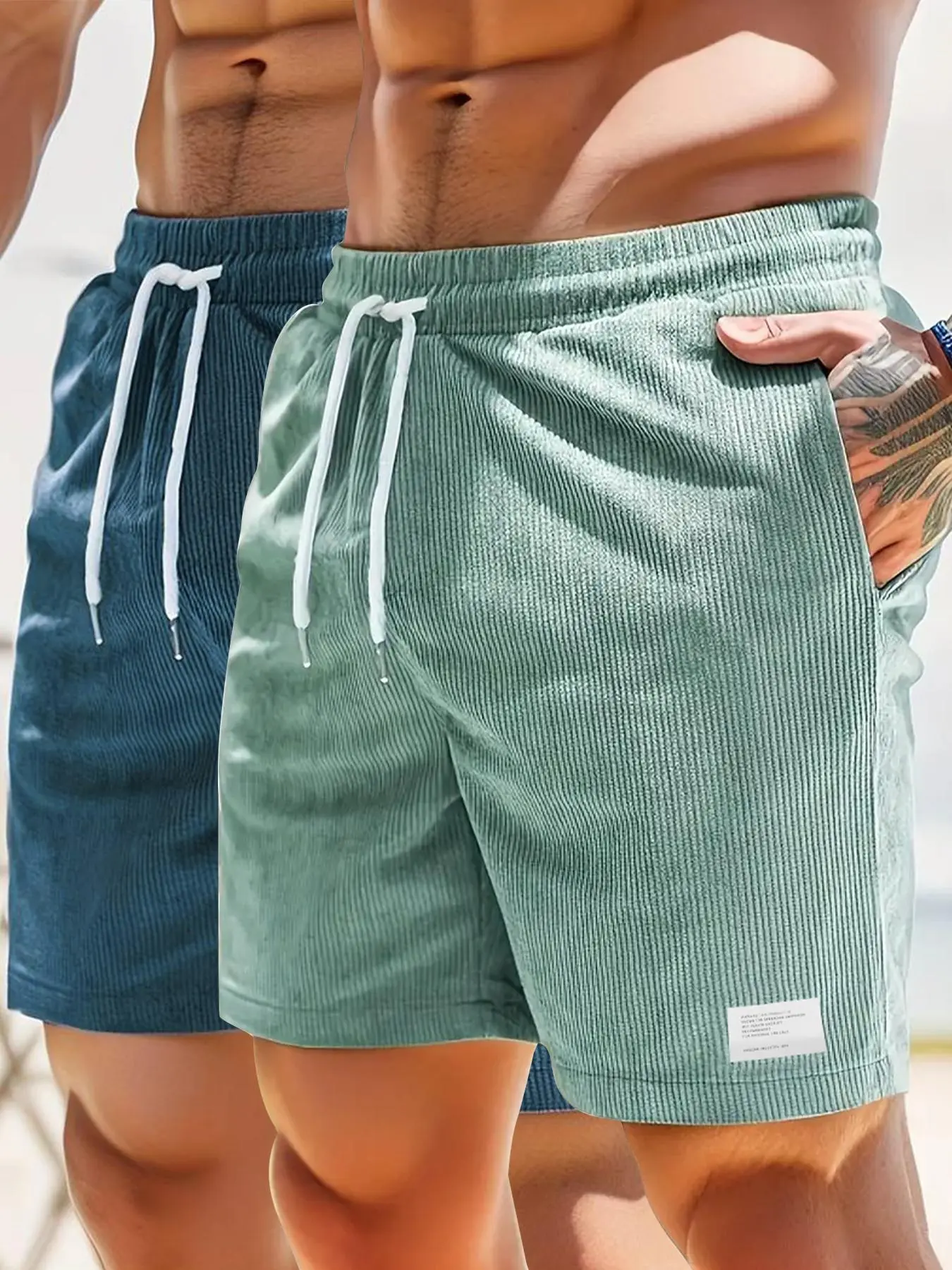 Men's Letter Patched Drawstring Waist Pocket Shorts, Shorts for Men, Regular Fit Casual Fashion Shorts, Mens Shorts, Back To School Men's Summer Bottoms for Daily Wear