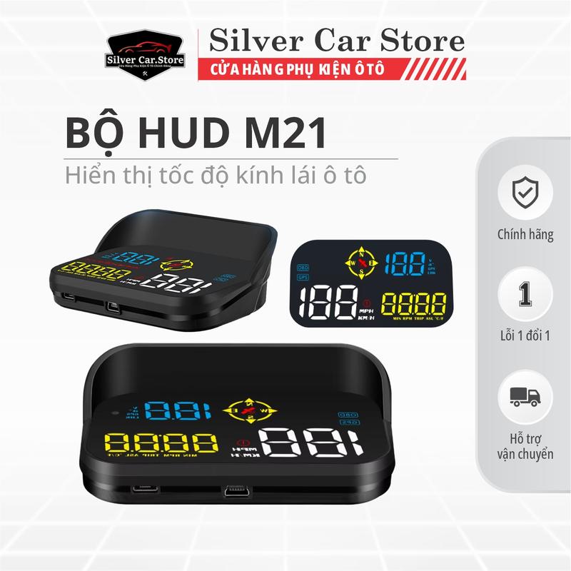 BỘ HUD Ô TÔ M21 - HUB HIỂN THỊ TỐC ĐỘ LÊN TRÊN KÍNH LÁI - Hiển Thị Cảnh Báo Kết Nối OBD2 - GPS Đời từ 2014