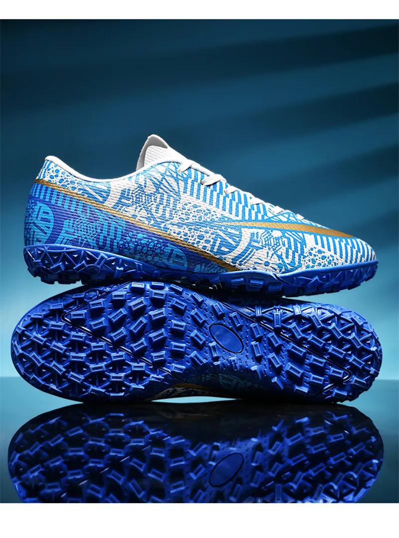 Product Introduction of High Quality Men Women Soccer Shoes Light Cleats Training Football Shoes Ankle Sport Long Spike Sneakers Turf Futsal Shoes Big Size 33-45 45