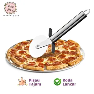 Alat Pemotong Pizza Adonan Pisau Roda Cutter Stainless Steel Putar