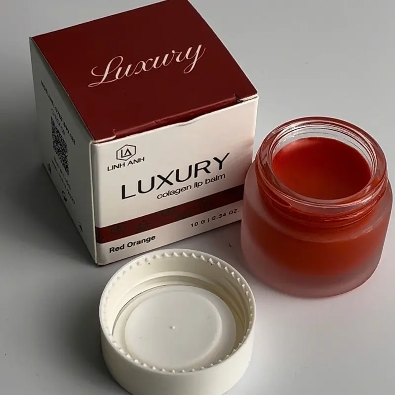 [ĐỎ HỒNG-ĐỎ CAM] Son Dưỡng Hồng Môi Lựu Đỏ LUXURY - Collagen Lip Balm Skincare 10g Son Môi Nữ Women 2