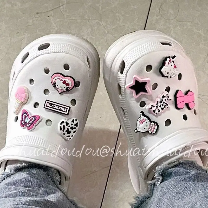 10pcs Croc Charms Accessories Leopard Print Kitty Shoe Buckl - TikTok ...