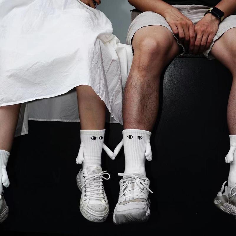 Product Introduction of Couple Novelty Socks Cartoon Magnetic Holding Hands Socks Cute Elastic Walking Socks for Women Men Gift for Birthday & general Daily 25