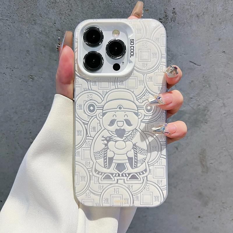 Product Introduction of God of Wealth Congratulations on New Year's Delivery Phone Case For iPhone 16 15 14 13 12 11 Plus Pro Max XR X XS 7 8 IMD Shockproof Cover 0