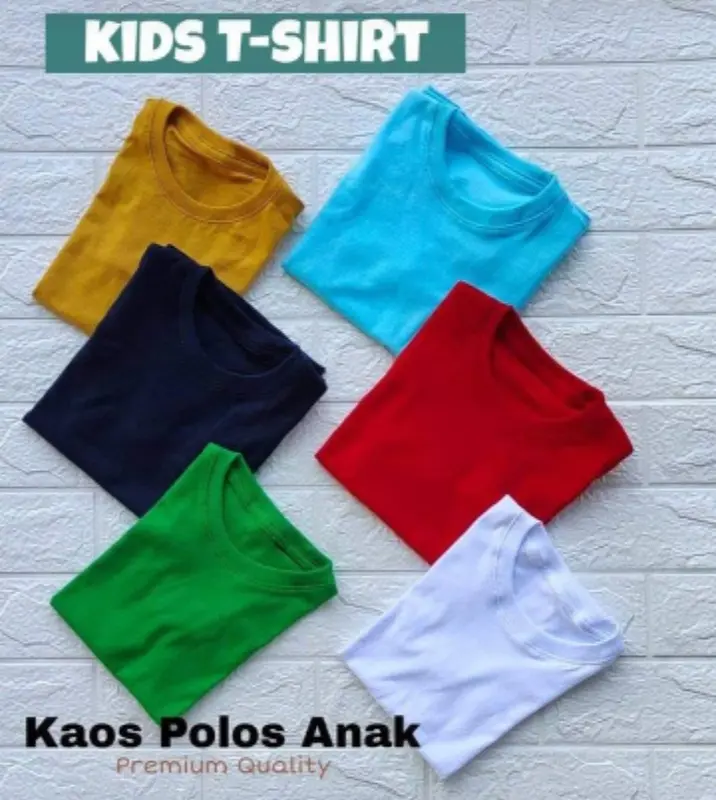 HAF -  100K DAPAT 4 kaos polos anak bahan combat 30s premium usia 2-12 tahun Katun 3
