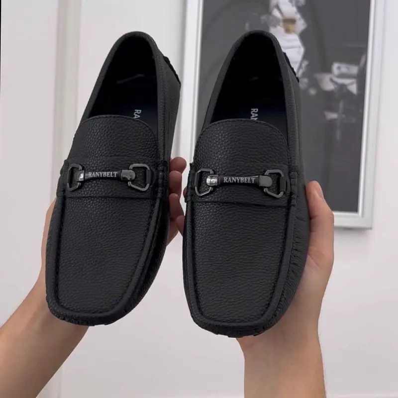Giày lười nam da nubuck cao cấp, đế cao su êm chân chống trơn trượt mã RT25 2