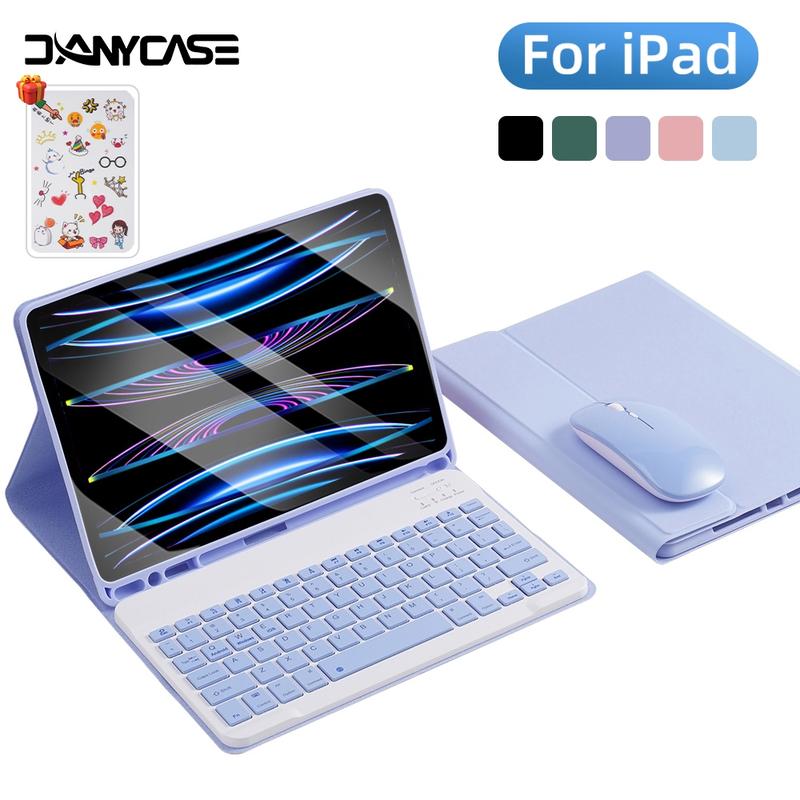 Không có tấm phẳng Ốp Bàn Phím Cho iPad Air 6th 11 M2 Air M3 13 2025 Gen 9 8 7 10.2 Gen 11 A16 Pro M4 13 Gen 10 10.9 Air2 1 5 6th 9.7 Air4 5 10.9 Pro 11 12.9 Từ Tính Vỏ đựng bút chì Vỏ Máy Tính Bảng Bàn Phím Bluetooth Từ Tính Có Chuột