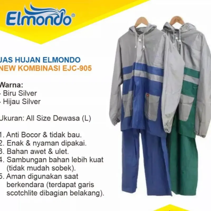 PROMO BULAN INI JAS HUJAN ELMONDO BAHAN TEBAL //PAYUNG LIPAT TERMURAH Reusable S 5