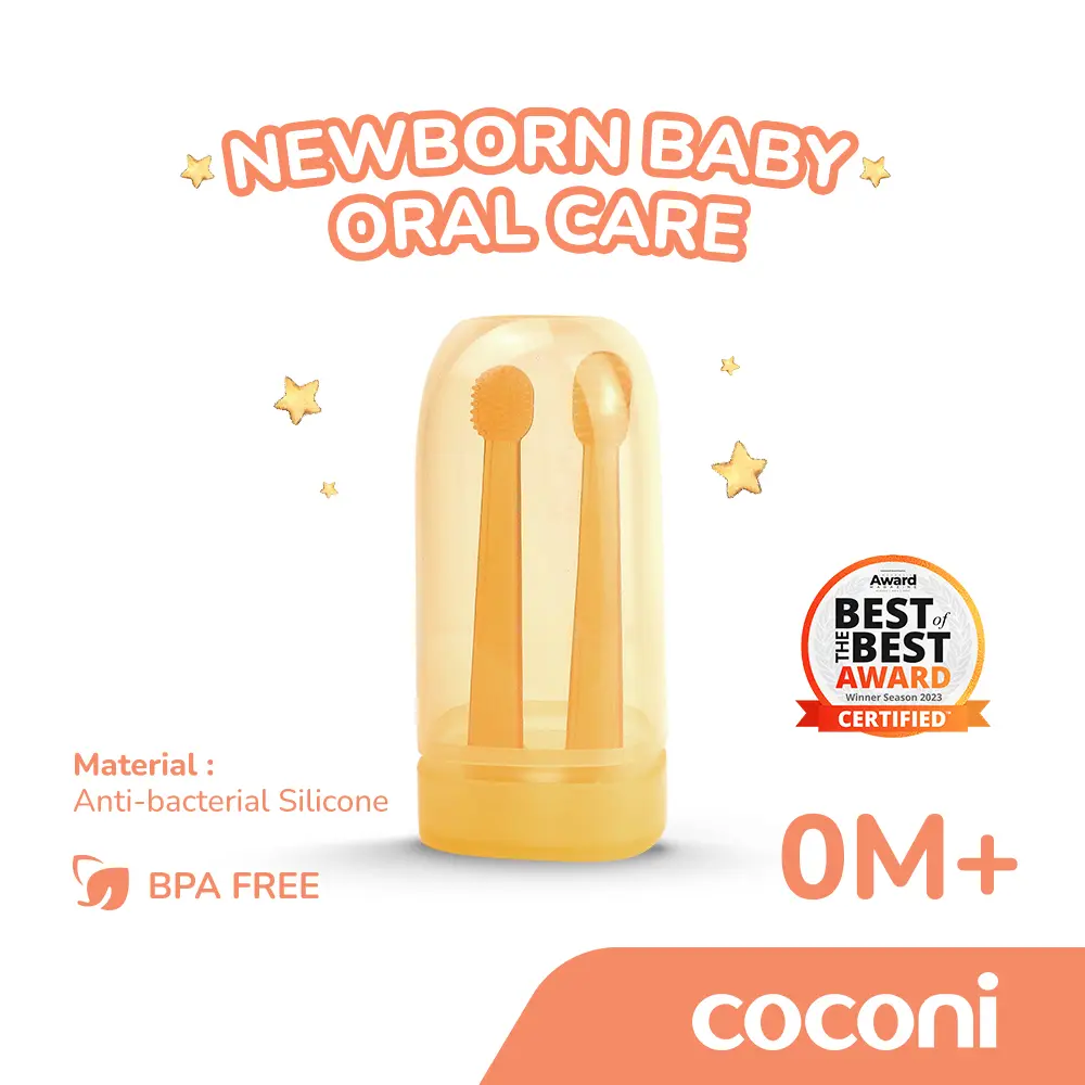 COCONI Baby Oral Care Pembersih Mulut Bayi Silikon Set Sikat Lidah Bayi Sikat Gigi Bayi isi 2 pcs