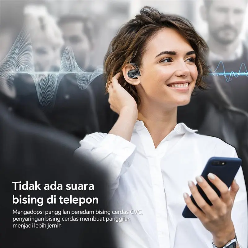 2025 Headset bluetooth konduksi tulang baru yang menggantung headset bluetooth telinga yang lama dipakai tanpa rasa sakit 7