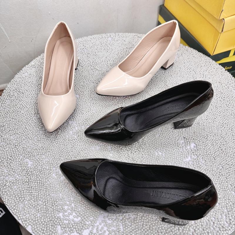 Giày nữ công sở da bóng mũi nhọn Thiên An Shoes