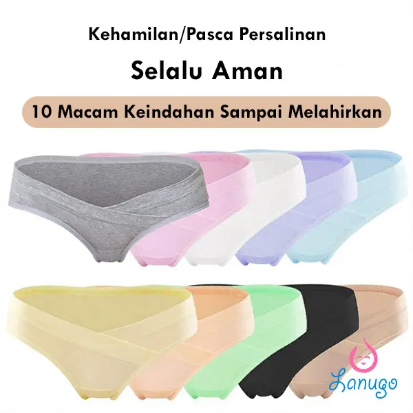 Celana Dalam Hamil Jumbo Bahan Katun Briefs Elastis Seamless Low Waist CD Maternity Panty / Celana Dalam Ibu Hamil 0