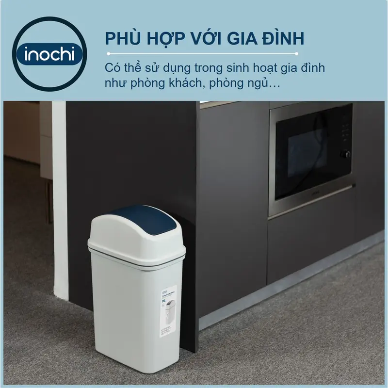 [CHÍNH HÃNG] Thùng Rác Thông Minh Nắp Lật - Inochi - Làm thùng rác Khách Sạn, Văn Phòng Đồng 2