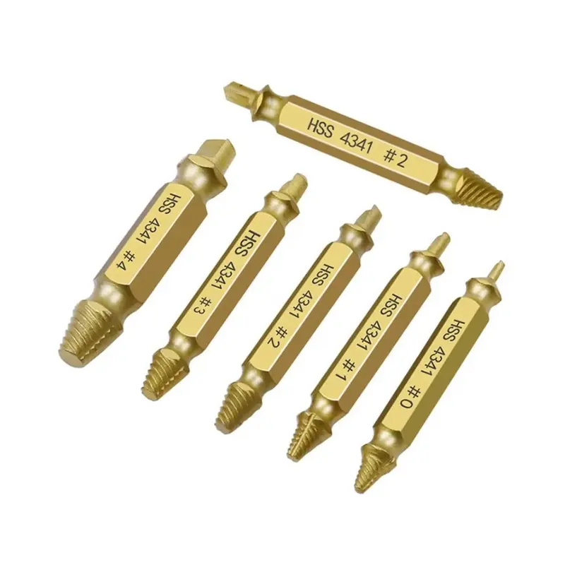 6pcs Tap Balik Screw Extractor Alat Skrup Pembuka Baut Rusak Broken Remover 2