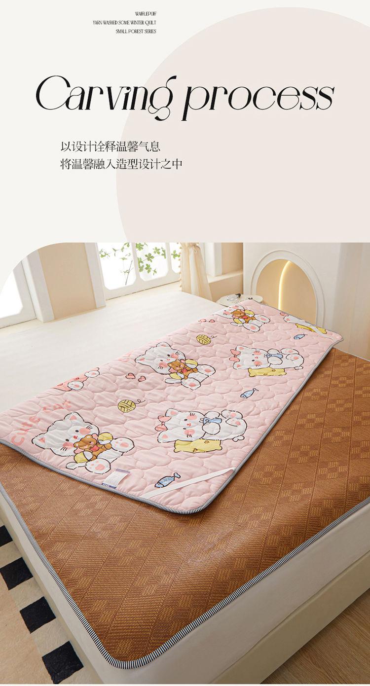 Product Introduction of [30 Days Hot Sale 1407 Pieces] Summer Mat Mattress Winter and Summer Dual-Use Student Dormitory Cushion Folding Lunch Hosting Class Mattress Summer Mat Double-Sided Mat 13