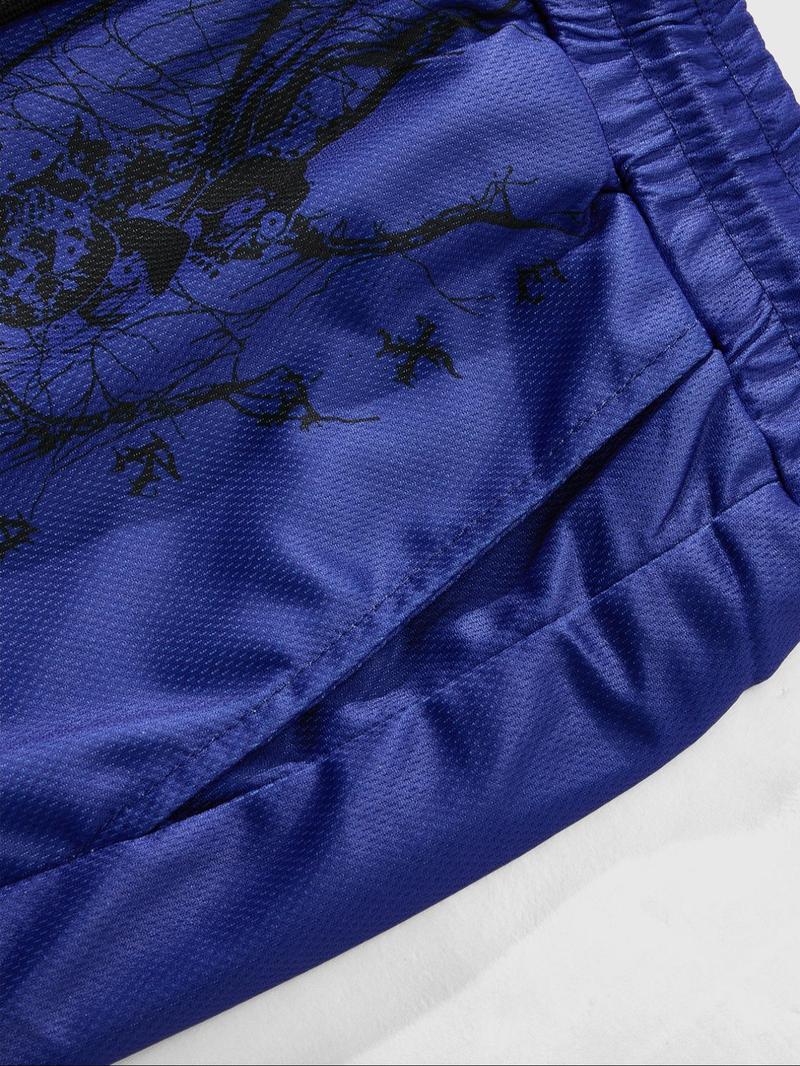 Product Introduction of Men's Regular Fit Halloween Print Basketball Shorts, Casual Comfy Breathable Gym Shorts for Daily Outdoor Wear, Men's Bottoms for All Seasons 4