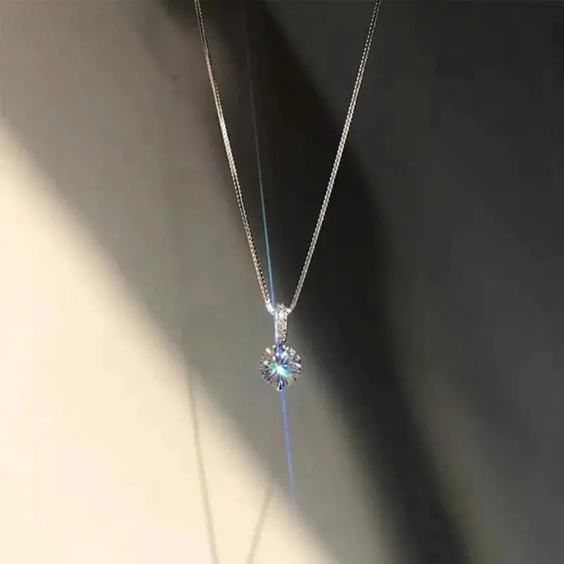Vòng Cổ Zircon Tròn, Thời Trang, Bạc Sterling 925, Phong Cách Tối Giản, Mặt Dây Chuyền Choker Quyến Rũ, Thích Hợp Cho Bữa Tiệc, Quà Tặng Cho Phụ Nữ, Đồ Trang Sức Tinh Xảo 4
