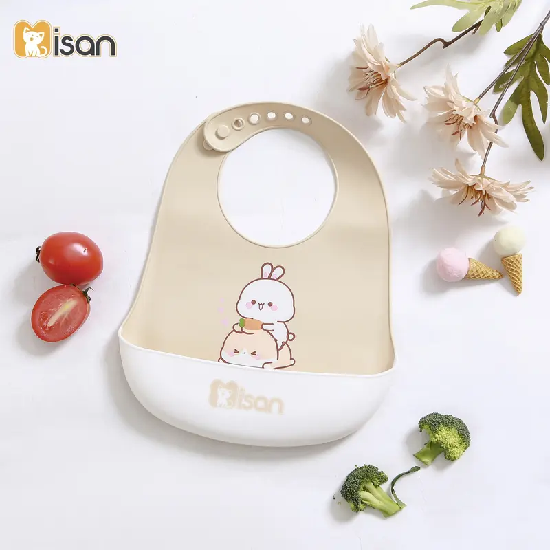 Yếm Ăn Dặm Silicone Misan Mềm, Nhẹ Cao cấp có máng hứng nhiều hình, mẫu mã đa dạng 7
