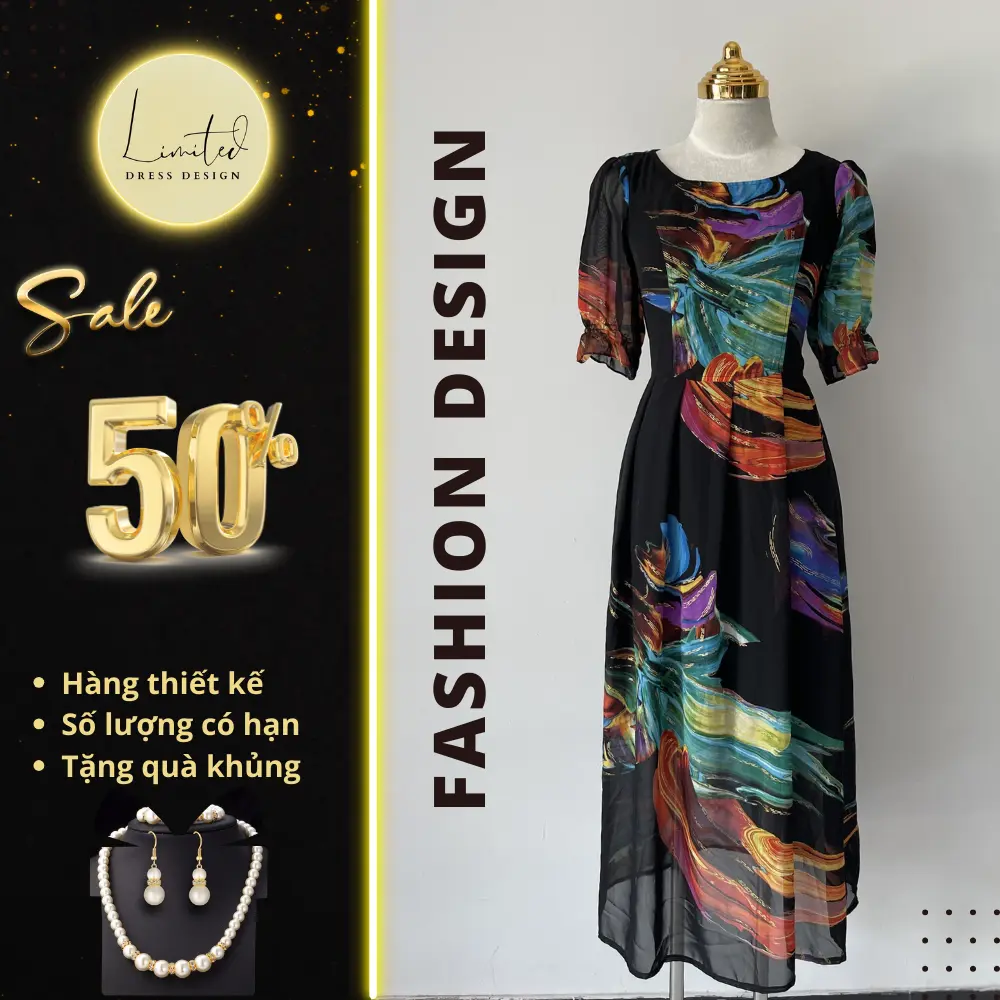 Đầm trung niên thiết kế Limited size XL 1 bộ duy nhất