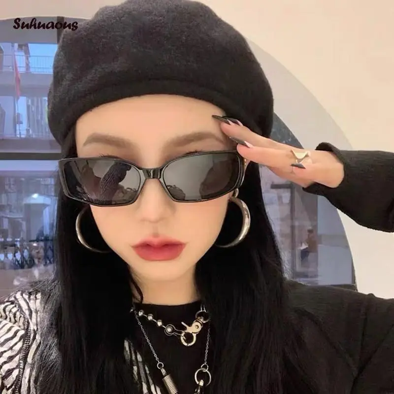 Retro Rectangle Sunglasses for Adult UV 375 Protection Fashion Trendy Eyewear Glasses