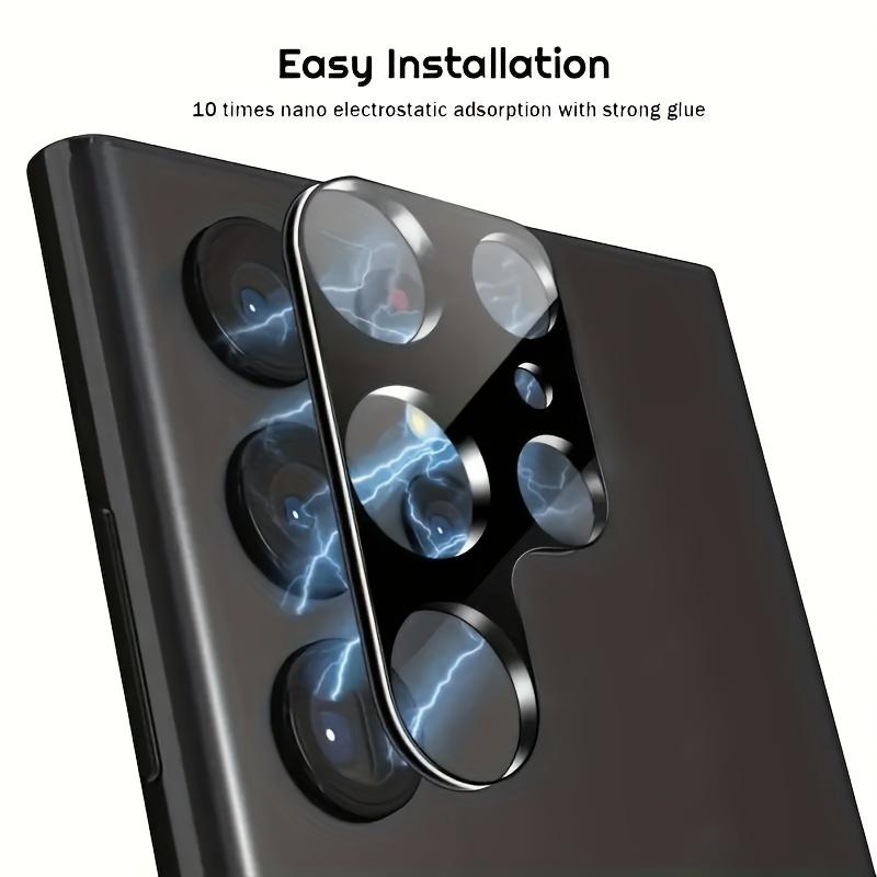 Product Introduction of Aluminum Alloy Camera Lens Protectors for Samsung Galaxy S23 Ultra S22 Ultra - 2PCS HD Tempered Glass Screen Protector, Scratch-Resistant, Easy Installation, Fingerprint Resistant Film for S4 S22 S23 Plus 6