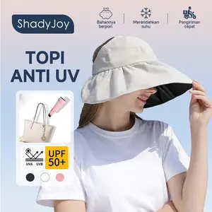 ShadyJoy Topi UPF50+ Anti UV Bernapas Portable Lipat Topi Bucket Wide Brim untuk Wanita topi  pelindung  matahari  wanita Outdoor Olahraga