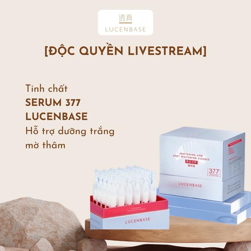 [DEAL ĐỘC QUYỀN LIVESTREAM] Hộp 30 ống tinh chất serum 377 Lucenbase hỗ trợ làm trắng sáng da, mờ thâm