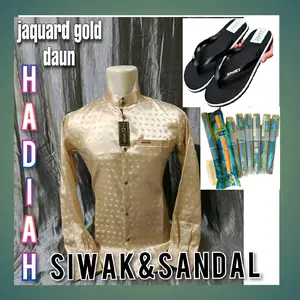 Ssh kemko sultan jaguar ahlan terbaru ( hadiah siwak dan sandal ) kameja slimfit pria motif elegan bahan adem Katun Bunga Putih Hitam Cokelat Setrip Baju Muslim Mewah Kerah Manset Koko