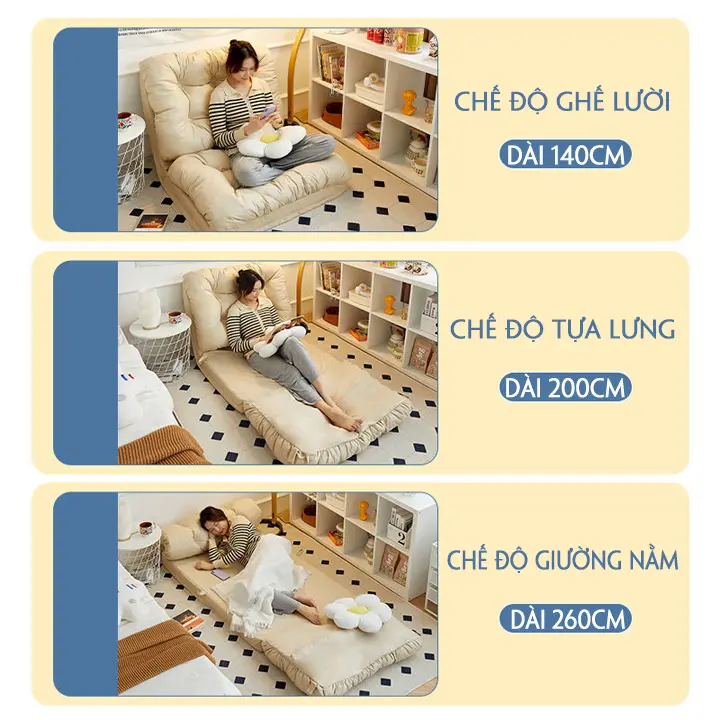 Giường Sofa Bệt Thư Giãn Đa Năng Chống Nước Chống Bụi TOP HOME 1