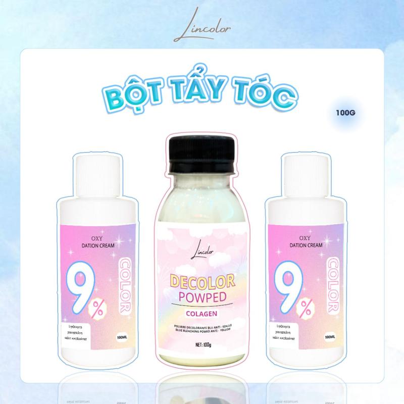 THUỐC TẨY TÓC an toàn không độc hại LIN_COLOR tặng kèm găng tay, trùm đầu, bịt tai đổi màu tóc Nhuộm Tóc Nữ Women